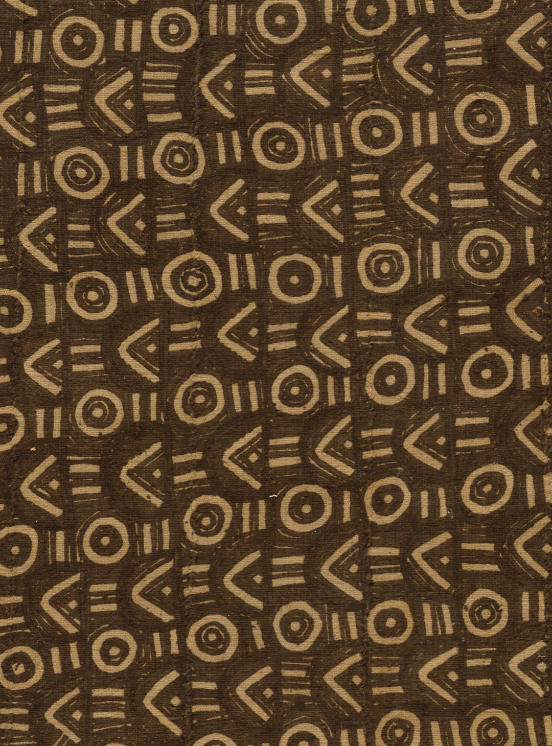 Mud cloth with designs of dashes and dots