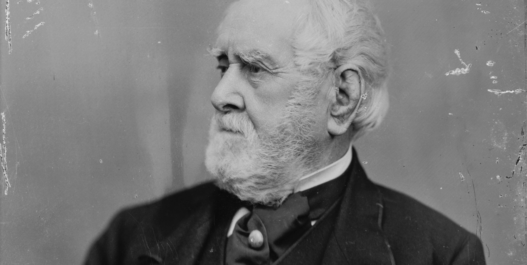 Black-and-white photograph of W. W. Corcoran in profile
