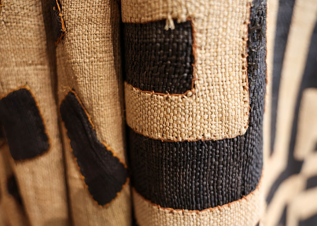 close up of kuba textiles