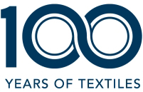 Logo that says 100 years of textiles