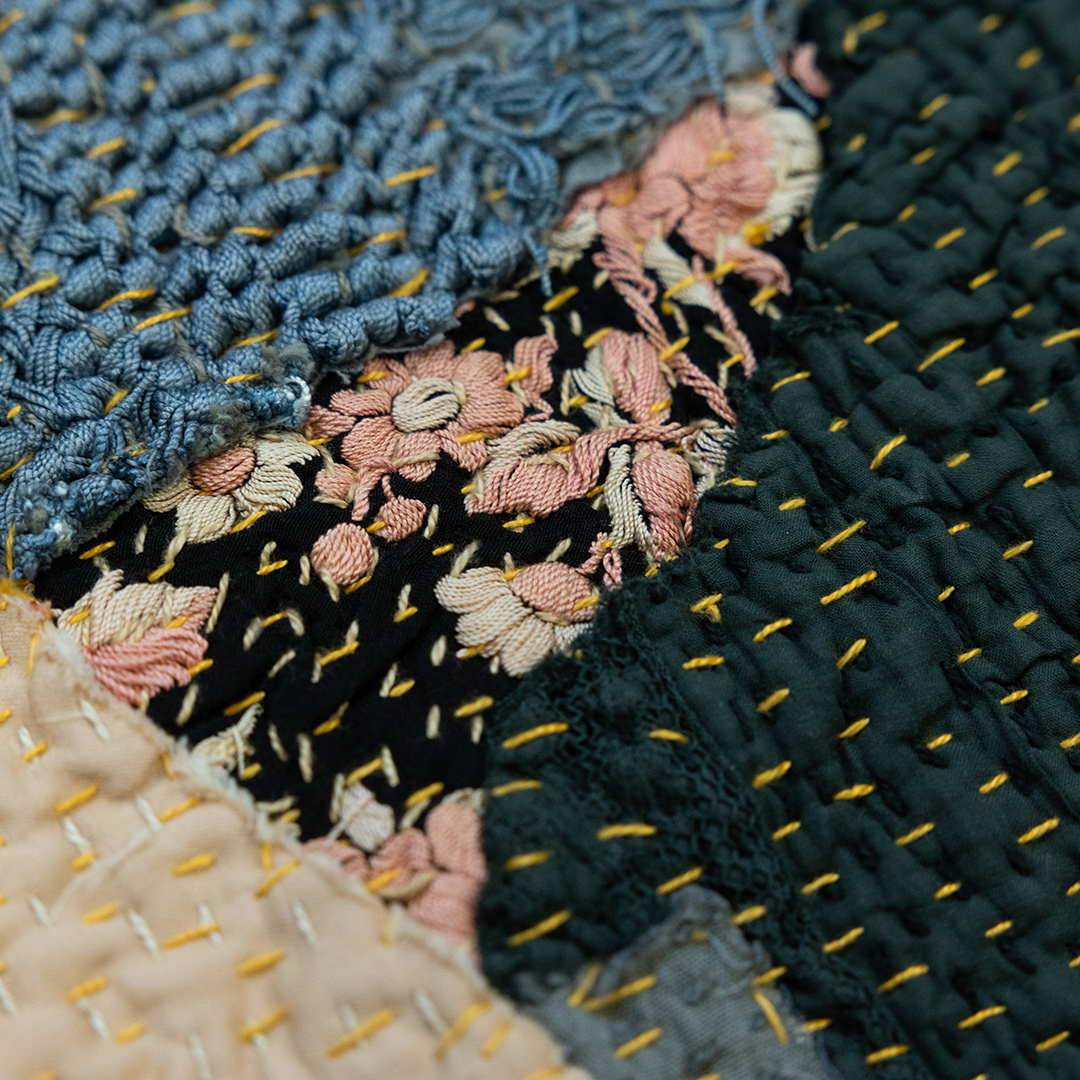 detail of patchwork fabric