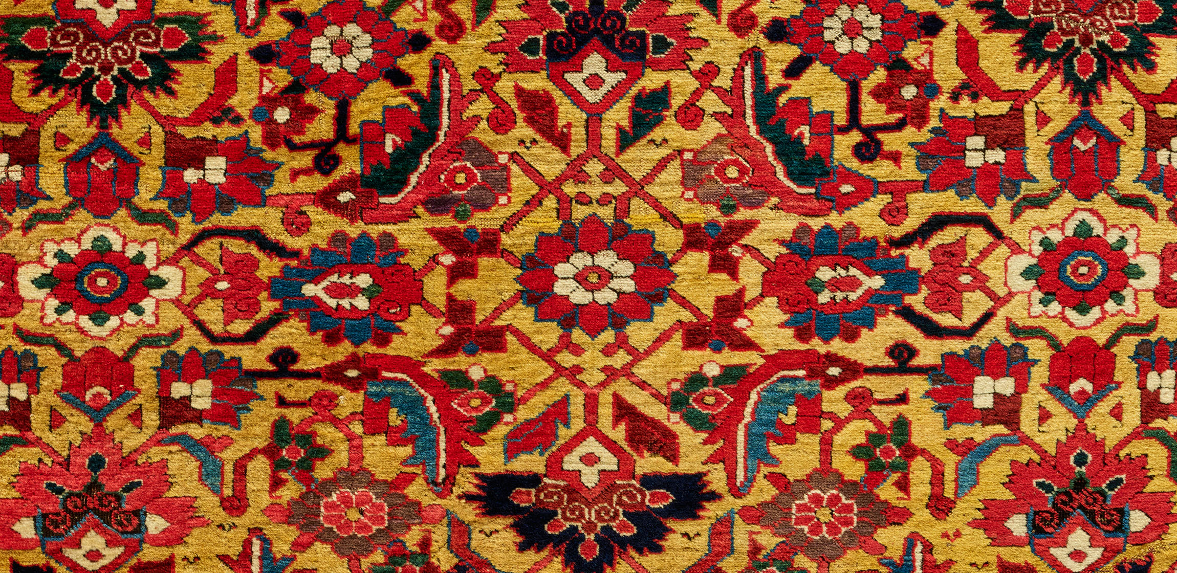yellow carpet with red designs