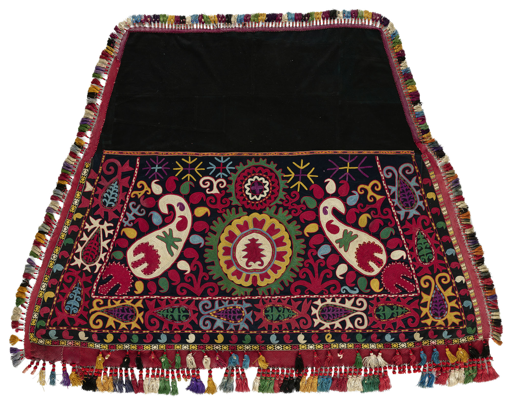 saddle cover with colorful paisley designs