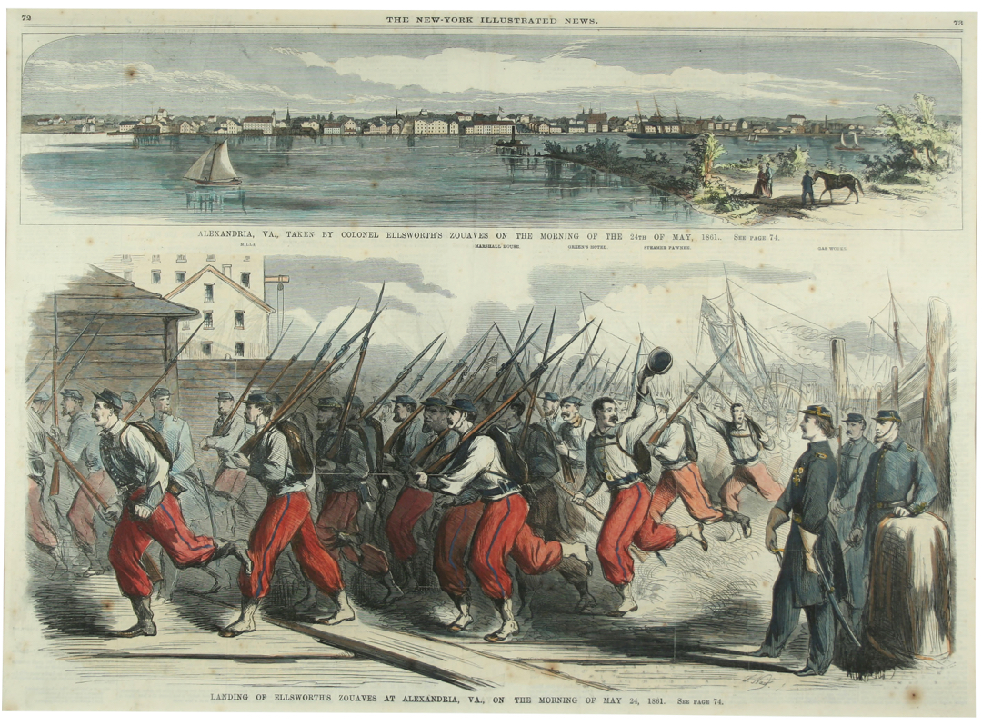 Col. Ellsworth with his troops running past him