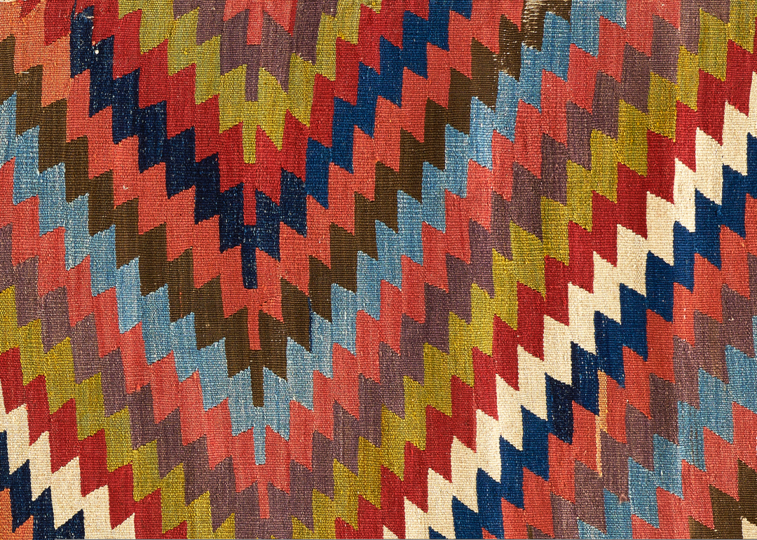 Colorful textile with zigzag pattern