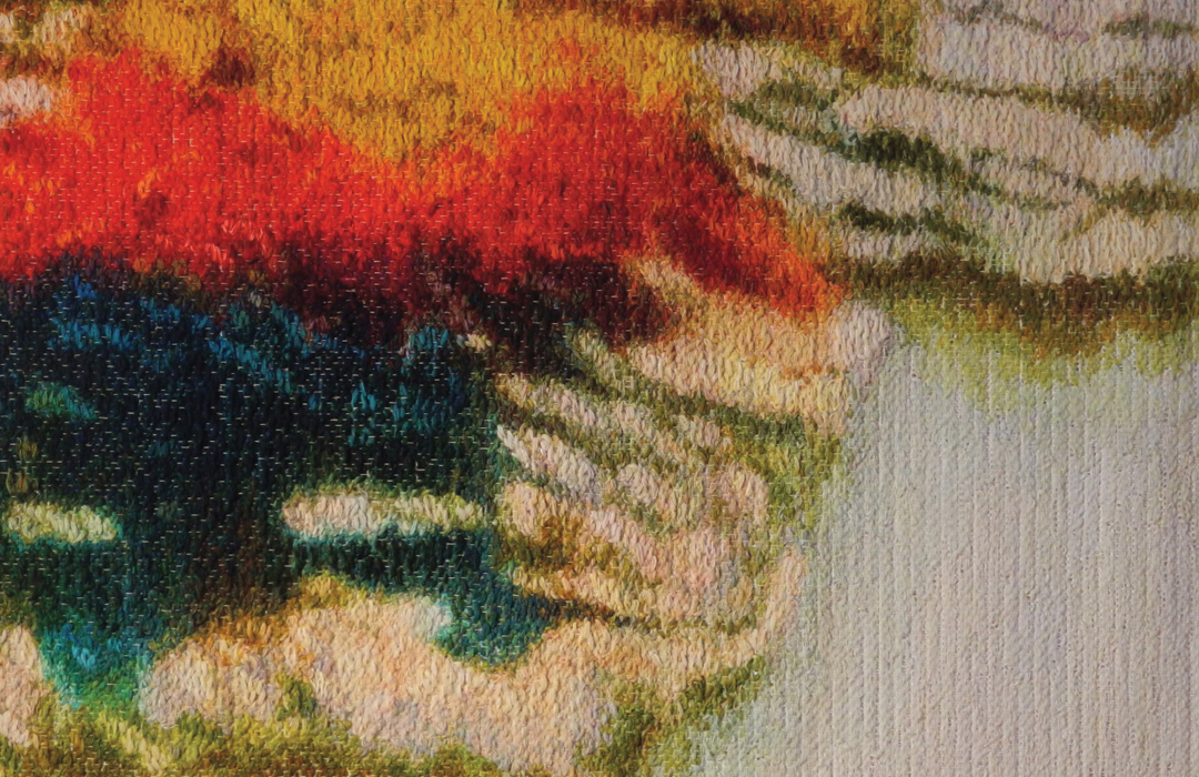 Multicolored woven textile