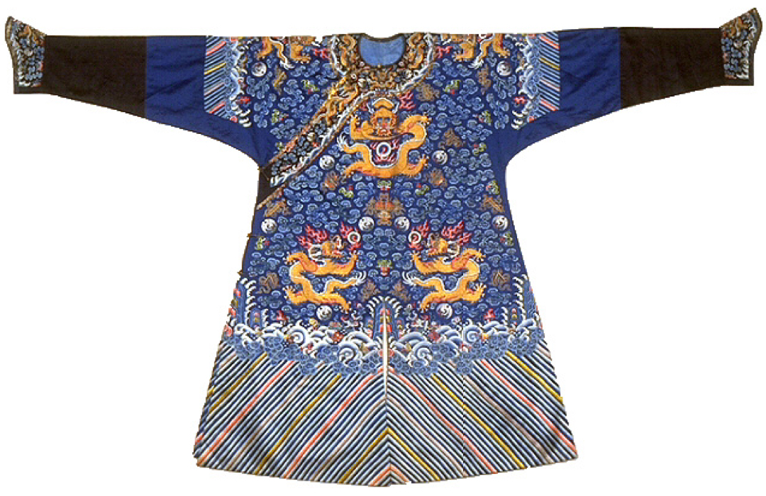 Blue robe with dragons