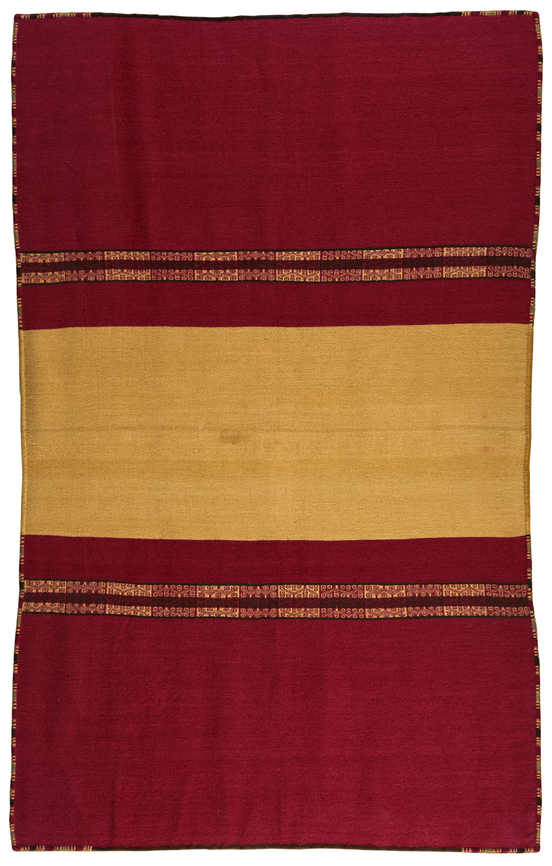 Red textile with yellow stripes