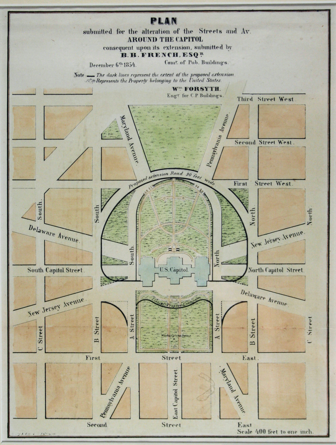 Bird's-eye view layout of Capitol grounds
