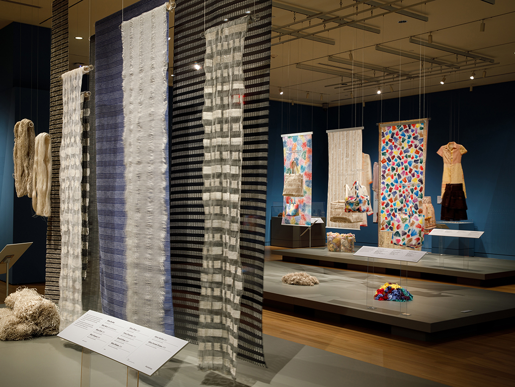 Textiles on display in gallery