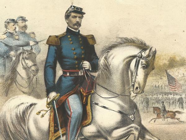 Cover of music sheet showing a general on horseback