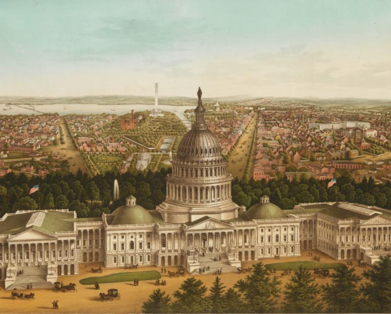 Historical rendering of U.S. Capitol building 