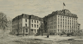 drawing of a hotel 