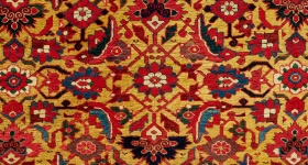yellow carpet with red designs