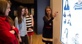 Four students try interactive display